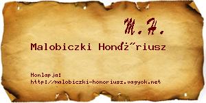 Malobiczki Honóriusz névjegykártya